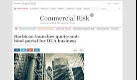 
							         Barbican launches quote-and-bind portal for DUA business ...								  
							    
