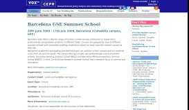 
							         Barcelona GSE Summer School | VOX, CEPR Policy Portal - VoxEU								  
							    