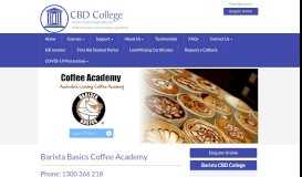 
							         Barista Course & Certification | Coffee Courses - CBD College								  
							    