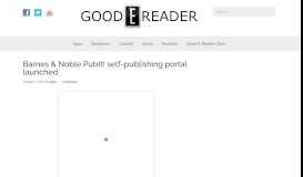 
							         Barnes & Noble PubIt! self-publishing portal launched - Good e-Reader								  
							    