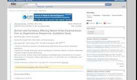
							         Barriers and Facilitators Affecting Patient Portal Implementation from ...								  
							    