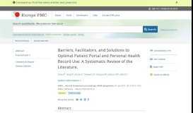 
							         Barriers, Facilitators, and Solutions to Optimal Patient Portal and ...								  
							    