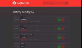 
							         bartleby.com passwords - BugMeNot								  
							    