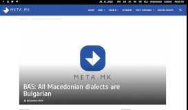 
							         BAS: All Macedonian dialects are Bulgarian | Meta.mk								  
							    