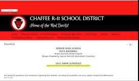 
							         Baseball • Page - Chaffee RII School District								  
							    