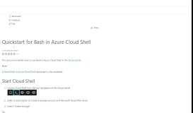 
							         Bash in Azure Cloud Shell Quickstart | Microsoft Docs								  
							    
