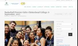 
							         Basketball Premier Girls v Birkenhead College: 6 September, 2017 ...								  
							    