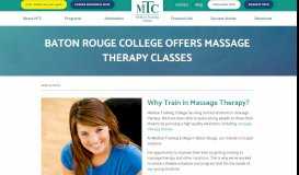 
							         Baton Rouge College Offers Massage Therapy Classes | MTCBR								  
							    