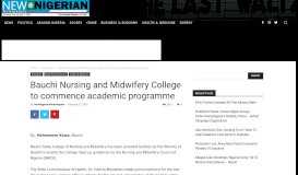 
							         Bauchi Nursing and Midwifery College to commence academic ...								  
							    