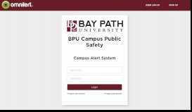 
							         Bay Path University - Subscriber Portal - User Log in								  
							    