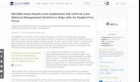 
							         BAYADA Home Health Care Implements the CellTrak Care Delivery ...								  
							    