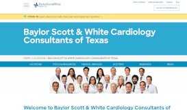 
							         Baylor Scott & White Cardiology Consultants of Texas - Home								  
							    