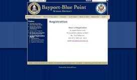 
							         Bayport-Blue Point School District District Information | Registration								  
							    