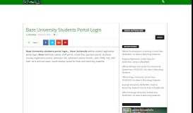 
							         Baze University Students Portal Login - Schoolinfong.com								  
							    
