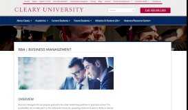 
							         BBA | BUSINESS MANAGEMENT | Cleary University								  
							    