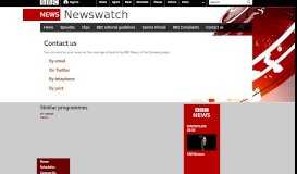 
							         BBC News Channel - Newswatch - Contact us								  
							    
