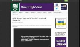 
							         BBC News School Report Finished Reports | Marden High School								  
							    