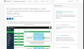 
							         BCA partners Microsoft to leverage IoT, data analytics and the cloud ...								  
							    
