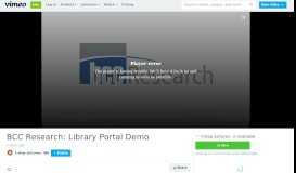 
							         BCC Research: Library Portal Demo on Vimeo								  
							    