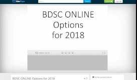 
							         BDSC ONLINE Options for ppt download - SlidePlayer								  
							    