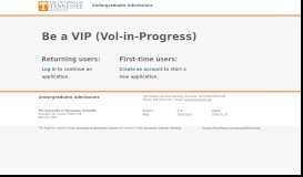
							         Be a VIP (Vol-in-Progress) - VIP Landing | Undergraduate Admissions								  
							    