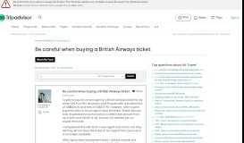 
							         Be careful when buying a British Airways ticket - Air Travel Forum ...								  
							    