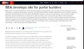 
							         BEA develops site for portal builders | ZDNet								  
							    