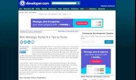 
							         BEA Weblogic Portal 8.x Tips & Tricks - Developer.com								  
							    