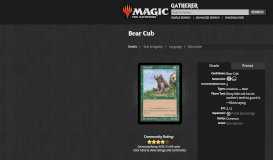 
							         Bear Cub (Portal Second Age) - Gatherer - Magic: The Gathering								  
							    