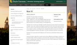 
							         Bear ID | Information Technology Services | Baylor University								  
							    