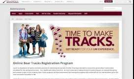 
							         Bear Tracks - - Admissions - University Of Montana								  
							    