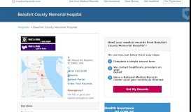 
							         Beaufort County Memorial Hospital | MedicalRecords.com								  
							    