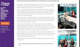 
							         Beauty Therapy Students Visited by Clarins Professionals								  
							    