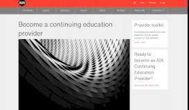 
							         Become a continuing education provider - AIA								  
							    