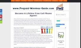 
							         Become a Lifeline Free Cell Phone Agent - Prepaid Wireless ...								  
							    