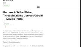 
							         Become A Skilled Driver Through Driving Courses Cardiff — Driving ...								  
							    