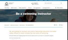
							         Become a swimming instructor - The Department of Education								  
							    