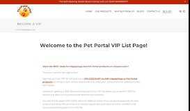 
							         Become a VIP – The Pet Portal								  
							    