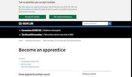
							         Become an apprentice - GOV.UK								  
							    