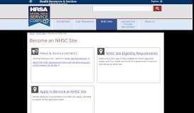 
							         Become an NHSC Site | NHSC								  
							    