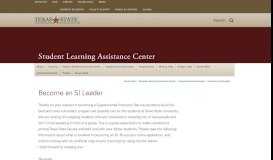 
							         Become an SI Leader : Student Learning Assistance Center : Texas ...								  
							    