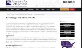
							         Becoming a Patient in Nevada - Americans for Safe Access								  
							    