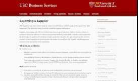 
							         Becoming a Supplier | USC Business Services								  
							    