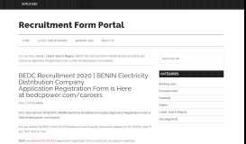 
							         BEDC Recruitment 2018/2019 - Recruitment Form Portal								  
							    