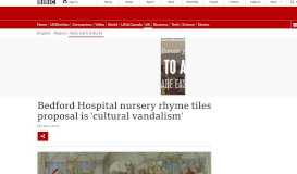 
							         Bedford Hospital nursery rhyme tiles proposal is 'cultural vandalism ...								  
							    