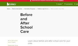 
							         Before and After School Care | City of Surrey								  
							    
