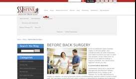 
							         Before Back Surgery | Southeastern Spine Institute								  
							    