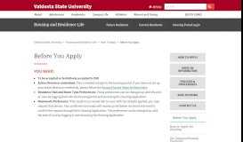 
							         Before You Apply - Valdosta State University								  
							    