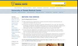 
							         Before You Arrive - UTMC - The University of Toledo								  
							    
