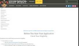 
							         Before You Start Your Application | United States Military ... - West Point								  
							    